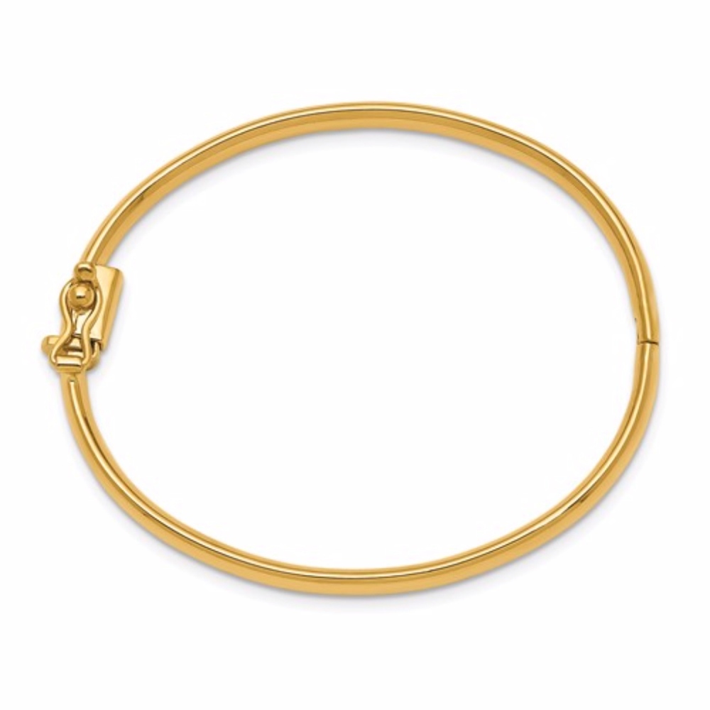 14k Hinged Safety Clasp Baby Bangle - Picture 3 of 3